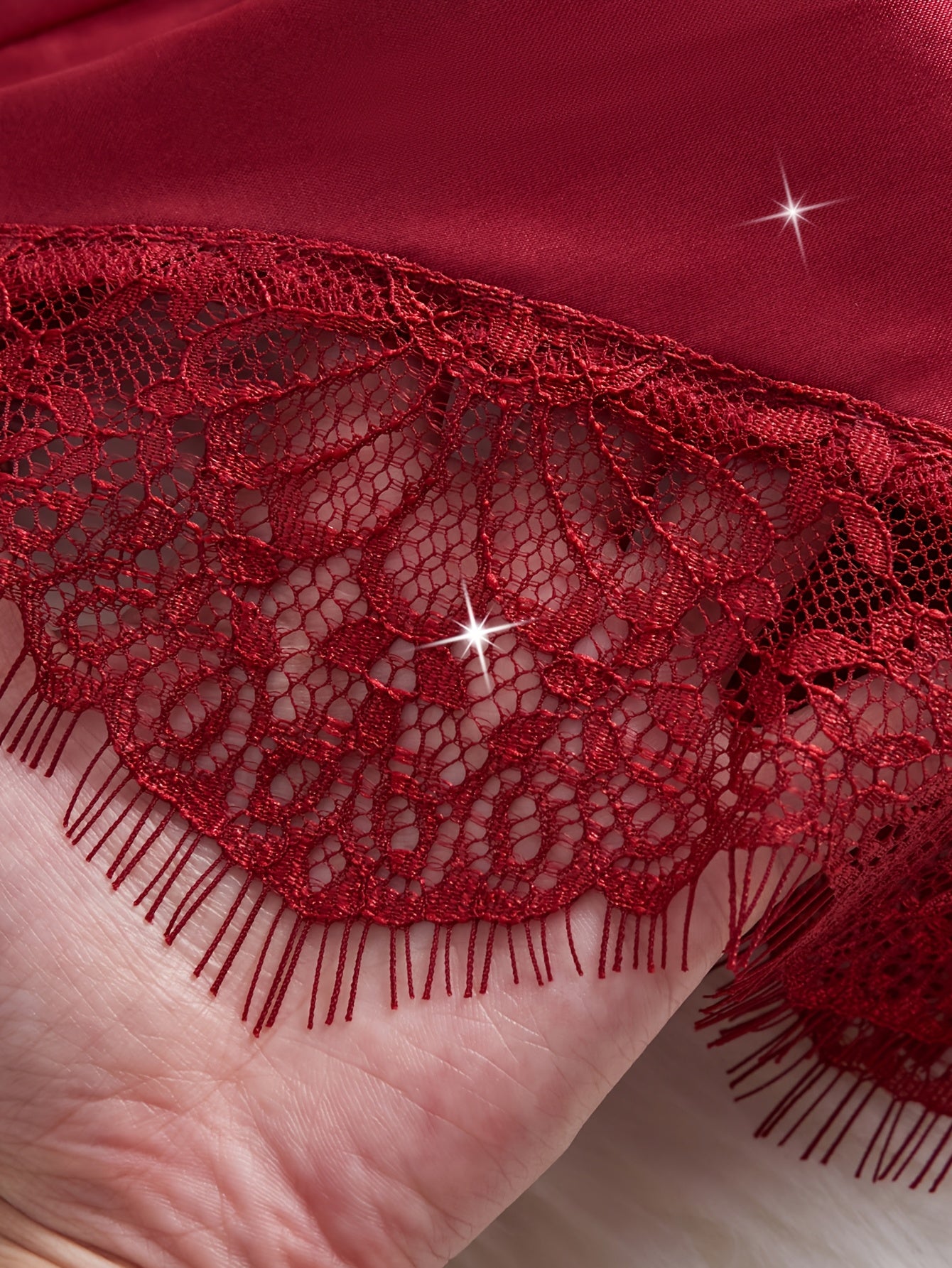 Women's Floral Lace Lingerie Set with Camisole and Bow Shorts for Valentine's Day