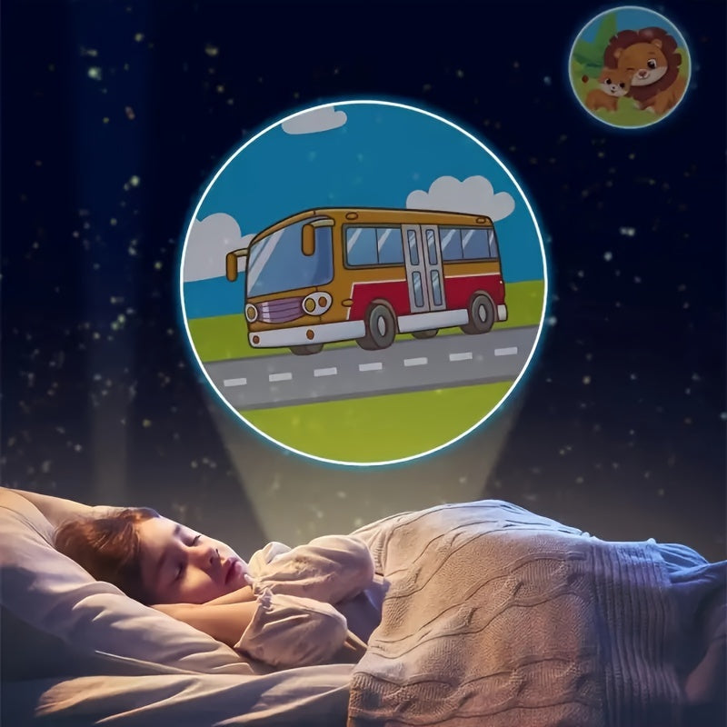 Children's Green Plastic Educational Toy with 56 Pattern Projector for Bedtime