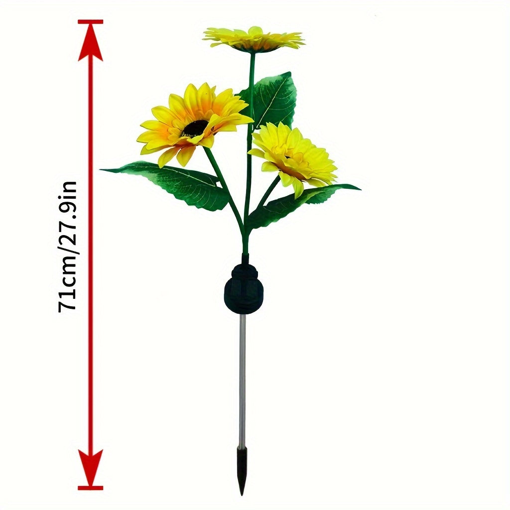 Vibrant Yellow Solar LED Sunflower Ground Stake Light Outdoor Garden Decor