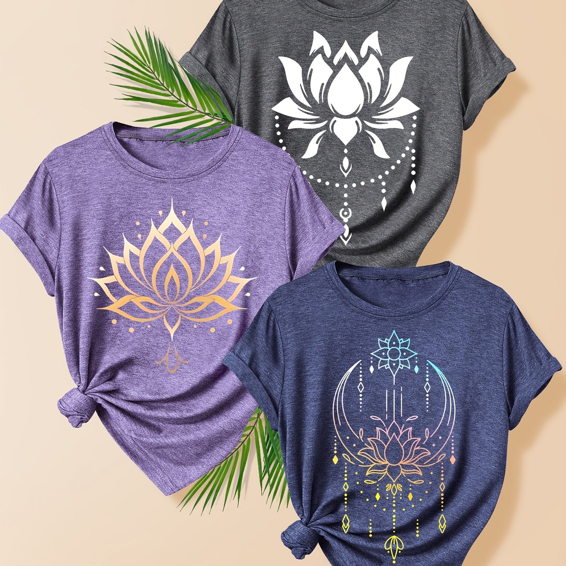 Women's Floral Pattern Short Sleeve T-Shirt Summer Casual Top Multiple Colors