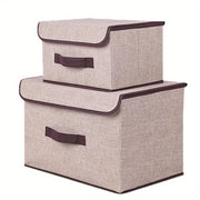 Rectangular Canvas Storage Box Waterproof Foldable for Home Kitchen Closet Toys