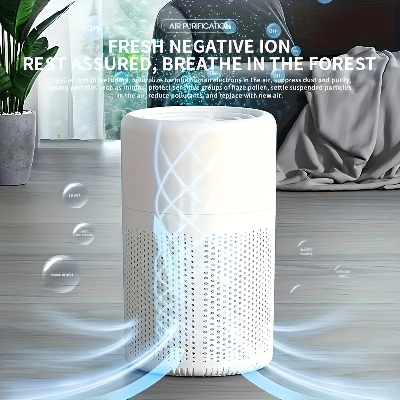 Air Purifier Compact USB Powered Air Filter for Bedroom Office Desktop Dust Odor