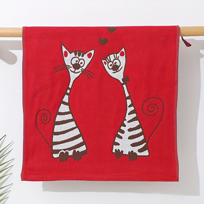 Zamonaviy juftlik mushuk gazli kvadrat sochiqlar 3 ta to'plamda, 100% paxta, yumshoq va singdiruvchi, oshxona va hammom uchun juda yaxshi, 5gsm - Ajoyib Rojdestvo sovg'asi.