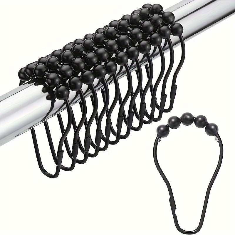12 Versatile Metal Curtain Hooks for Shower and Window Hanging Set of 12