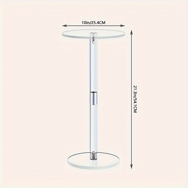 Transparent Acrylic Tea Table Small Round Nordic Style Space-Saving Home Decor