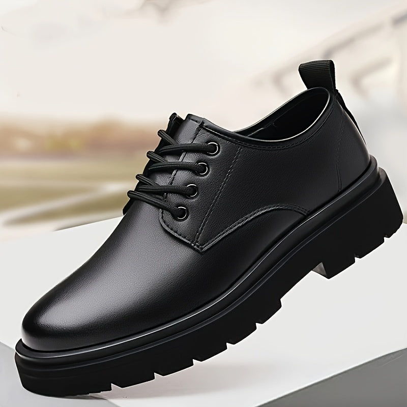 Men's All-Season Lace-Up Shoes Rubber Sole Casual Business Low Top