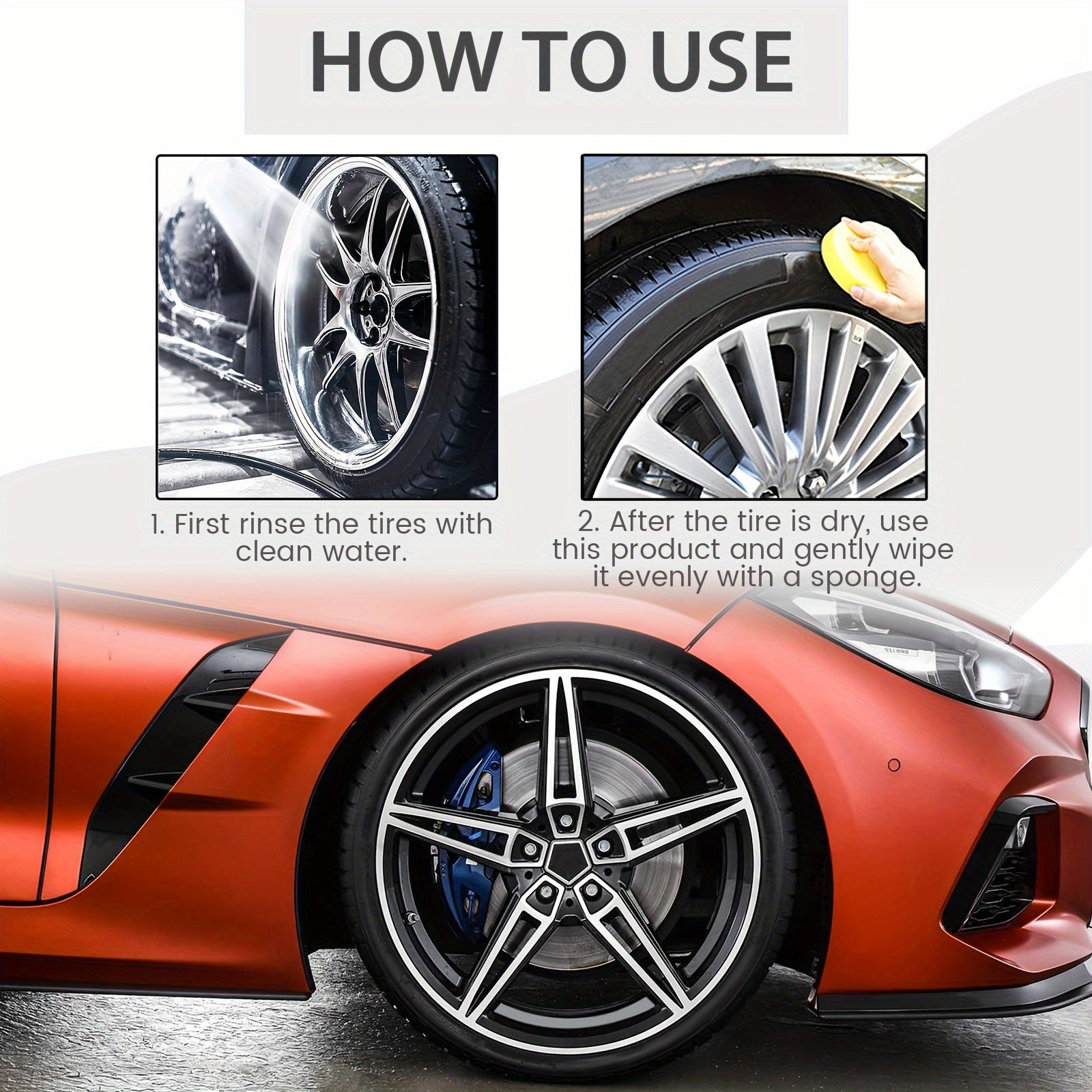 High-Gloss Tire Shine 100G Long-Lasting Deep Color Anti-Aging Stain Remover