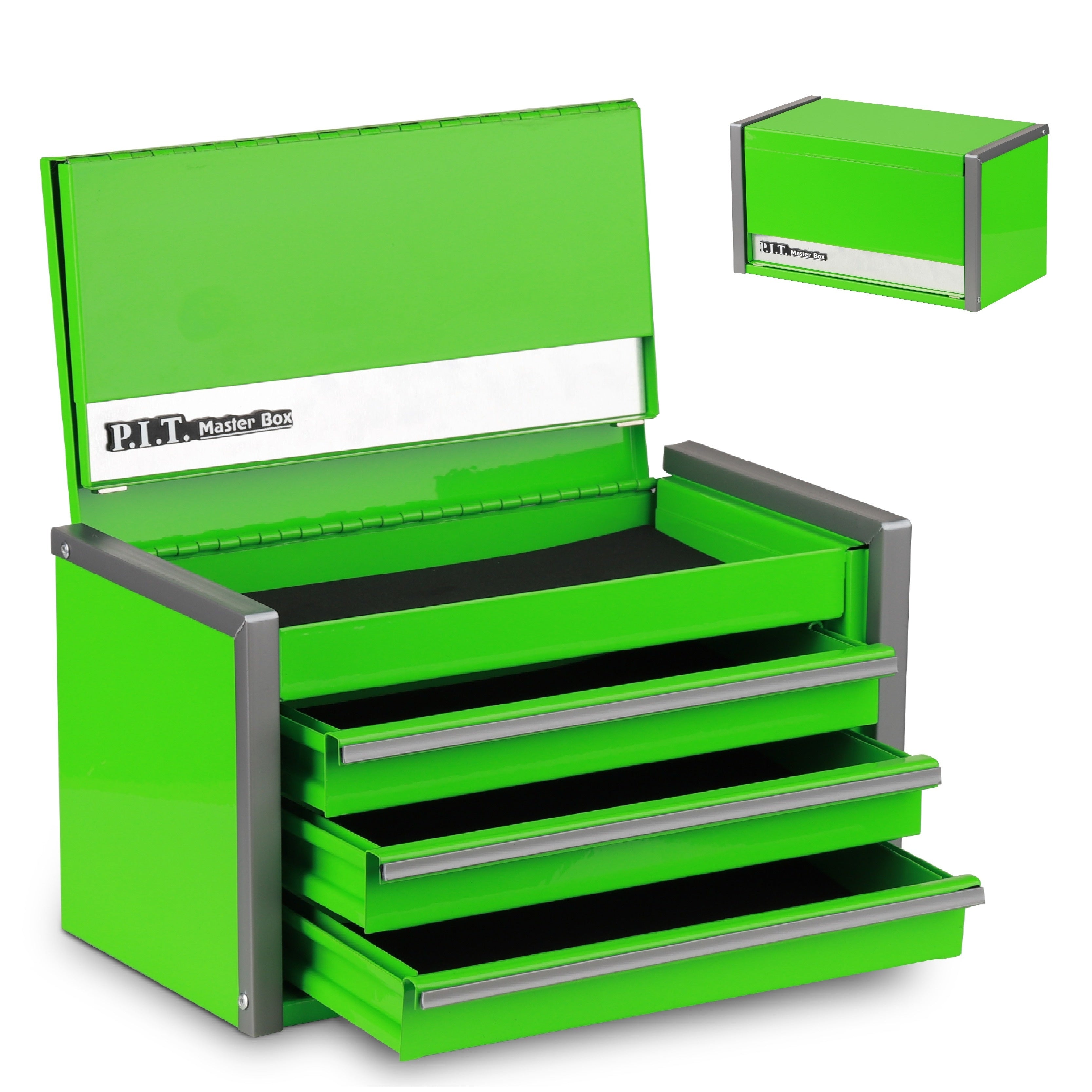 Mini Steel Tool Box with 3 Drawers, Magnetic Lock, Portable Organizer