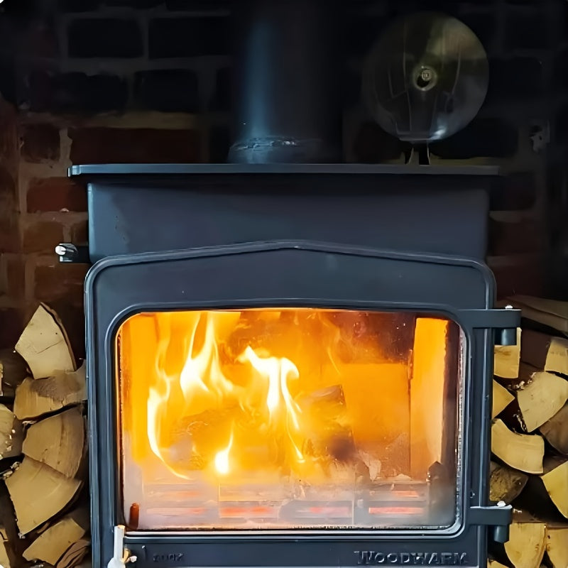 Wood Stove Fan 5-Blade Non-Electric Quiet Circulates Warm Air for Fireplace or Heater