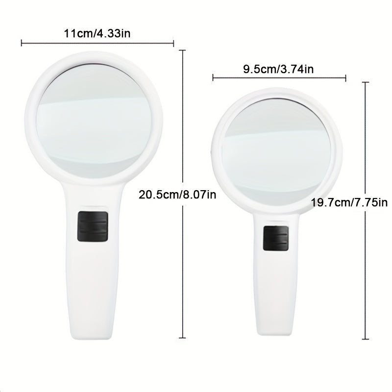 Handheld Magnifying Glass with 30X and 45X Lenses LED Light Pocket Size for Jewelry Reading