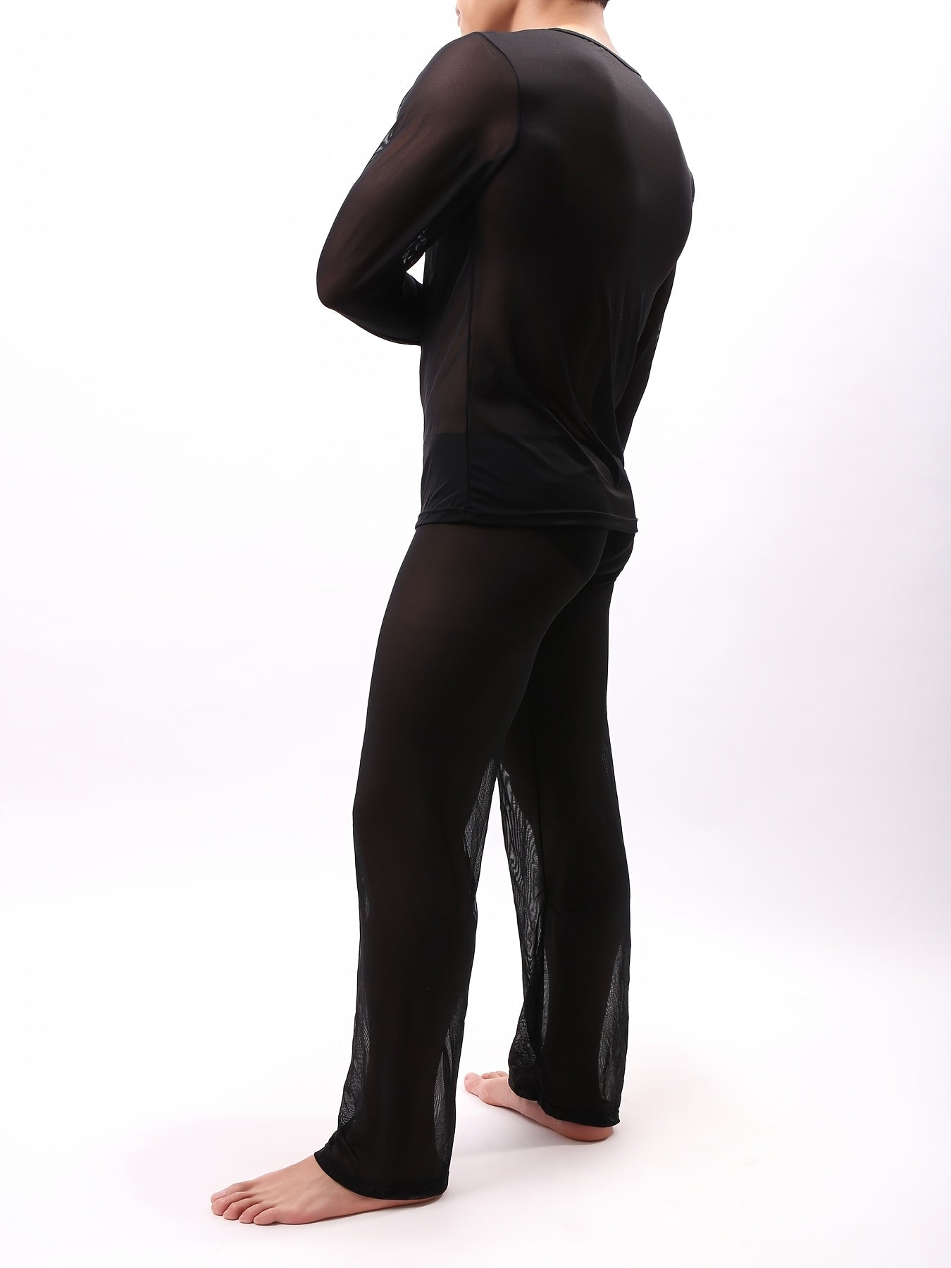 Erkaklar uchun shaffof uzun qo'lqopli dam olish to'plami