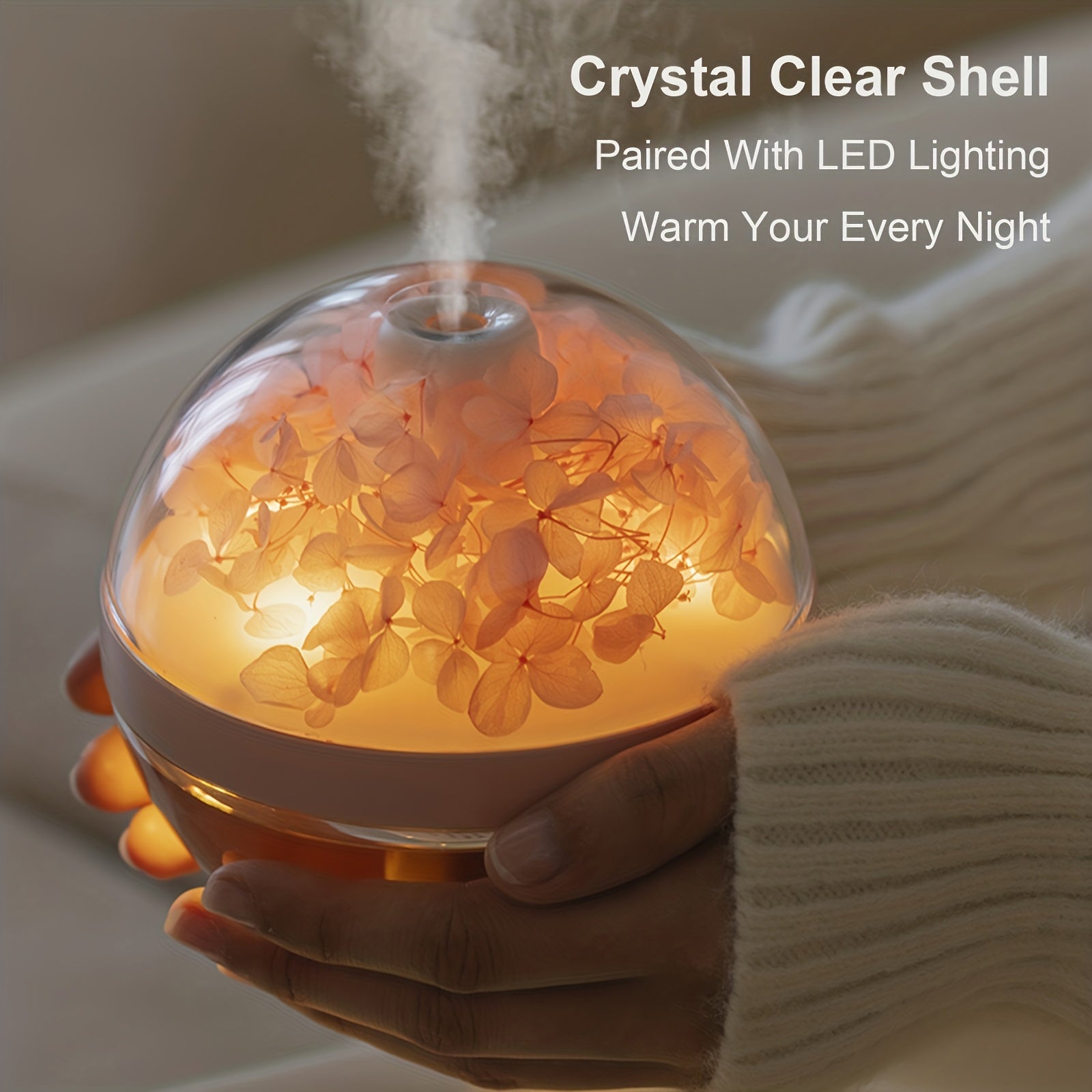 Spherical USB Humidifier with Night Light Fragrance Diffuser for Home