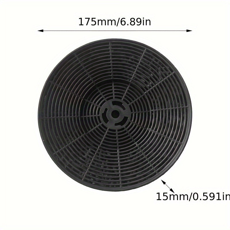 175mm x 175mm x 15mm Charcoal Range Hood Filter Black High-Efficiency Air Purification