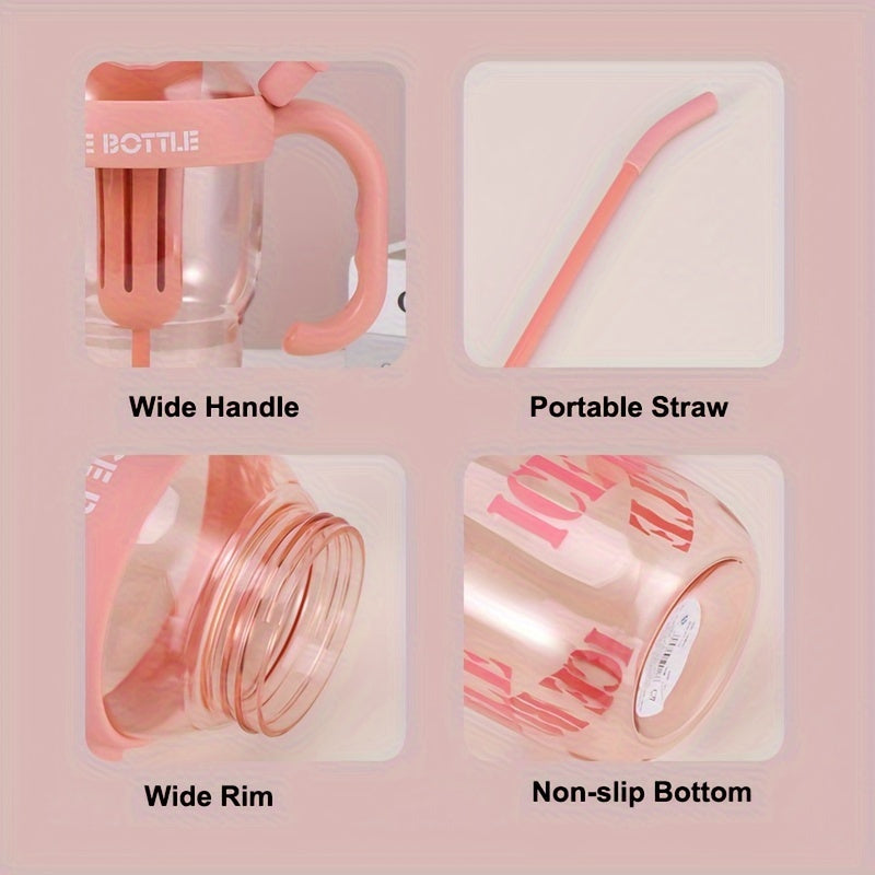 Large 44oz BPA-Free Plastic Water Bottle with Handle Leakproof Straw for Gym Outdoor and Back-to-School