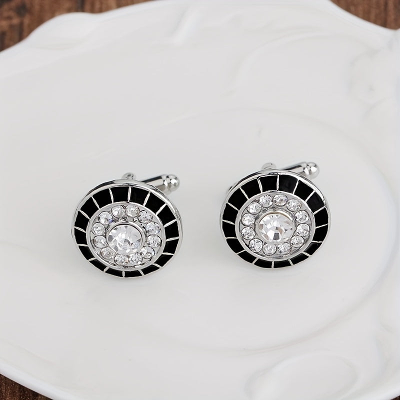 Men's Cufflinks French Alloy Artificial Diamond Inlay Business Attire
