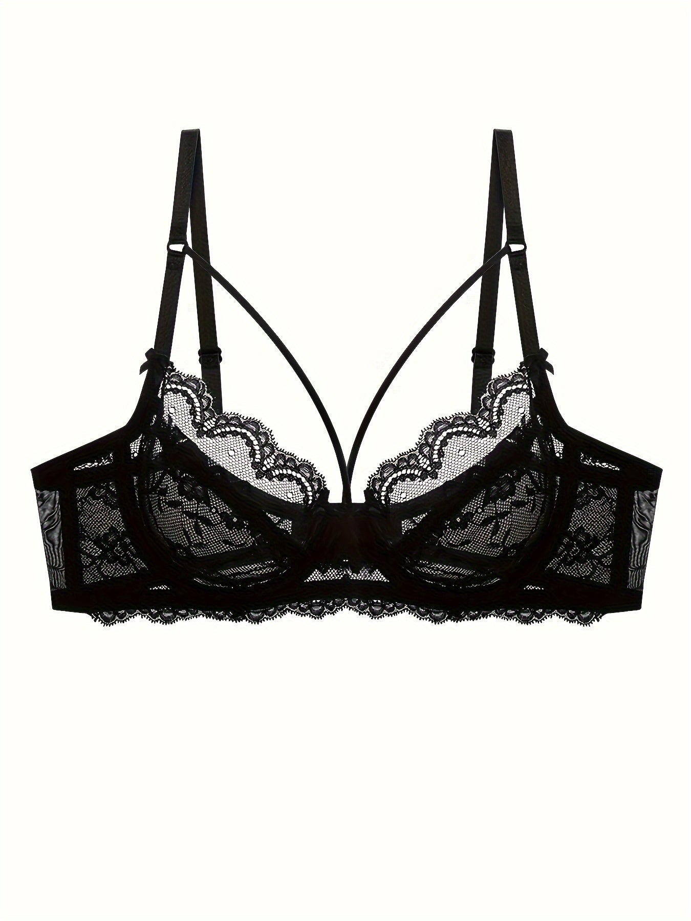 Women's Floral Lace Lingerie Set with Strappy Design