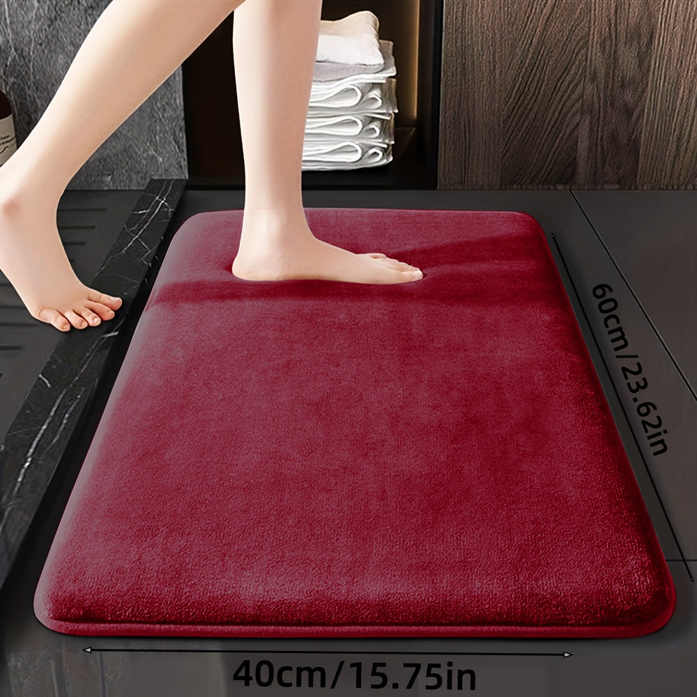 Soft Polyester Bathroom Mat Non-Slip Absorbent Geometric Design for Shower and Bedroom