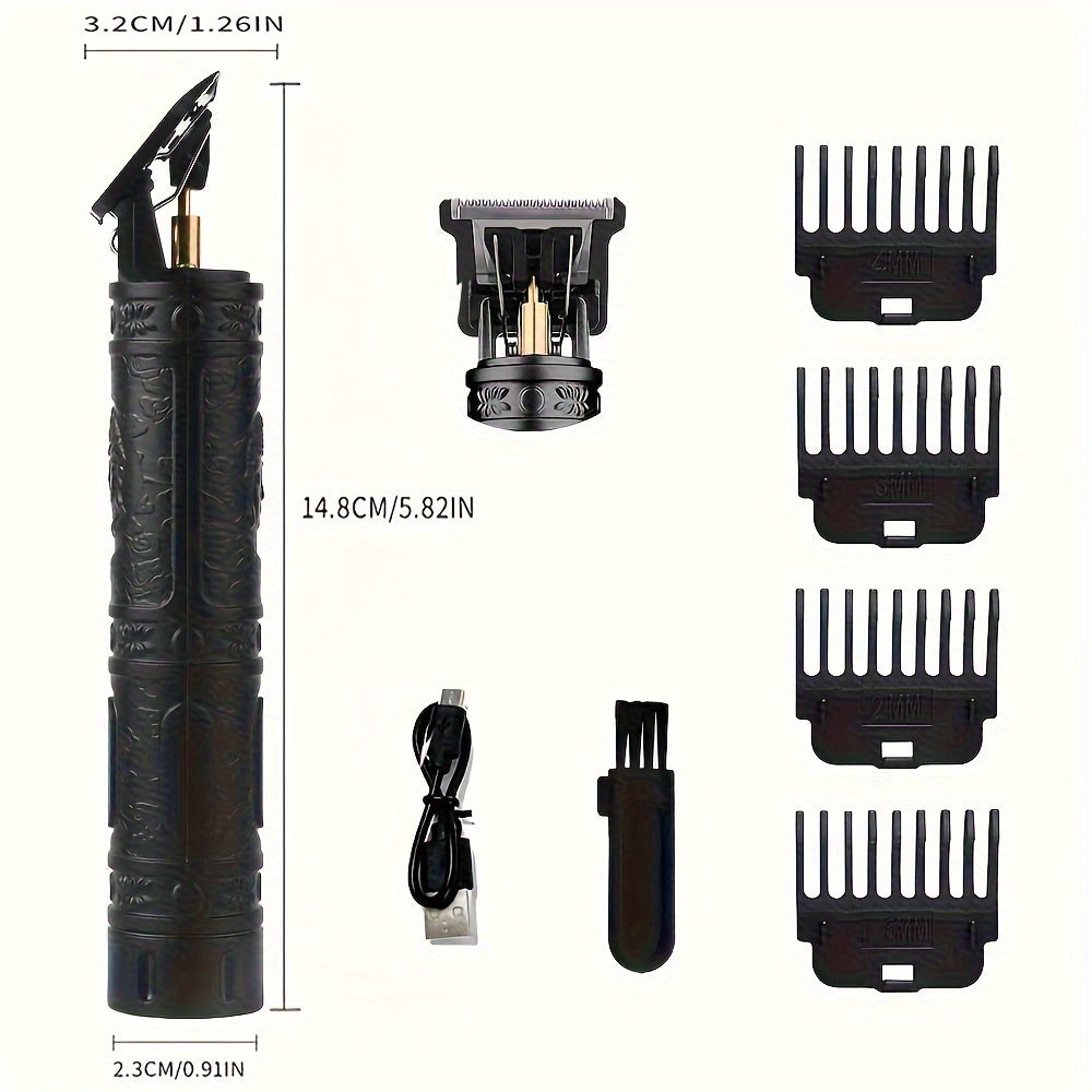 Cortapelos recargable USB para hombres con peines guía y batería de litio