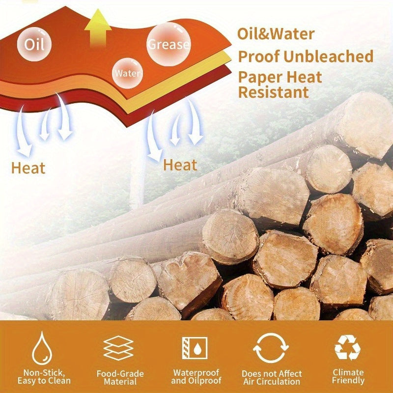 Set of 100 Food Grade Parchment Paper Air Fryer Liners for Healthy Cooking