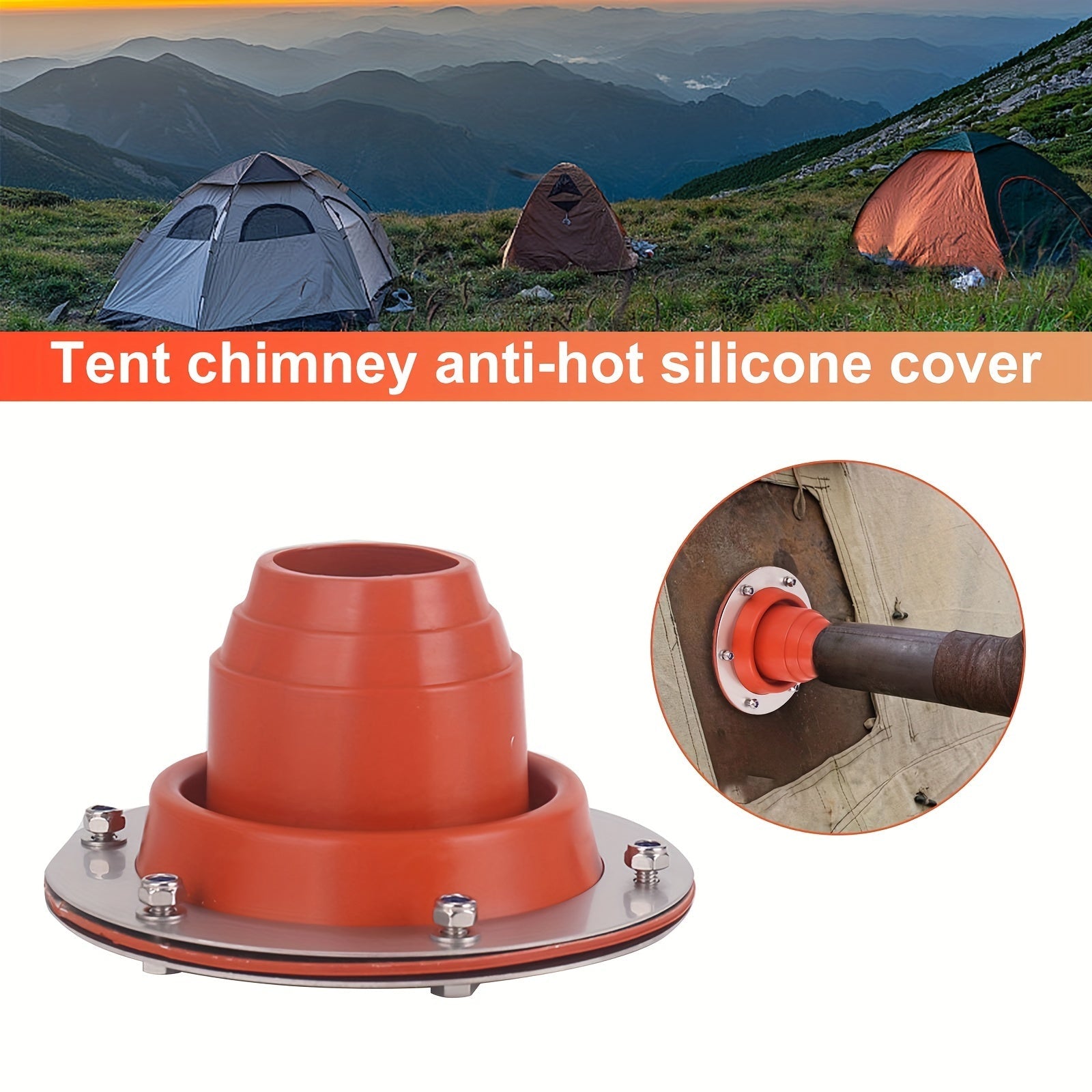 Silicone Tent Pipe Seal Kit for Camping Heating Cooling Equipment