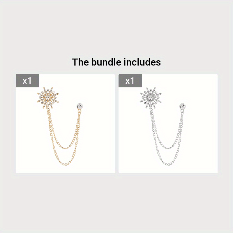 Men's Brooch Collar Pin with Crown Design, Korean-Inspired Elegant Suit Accessory