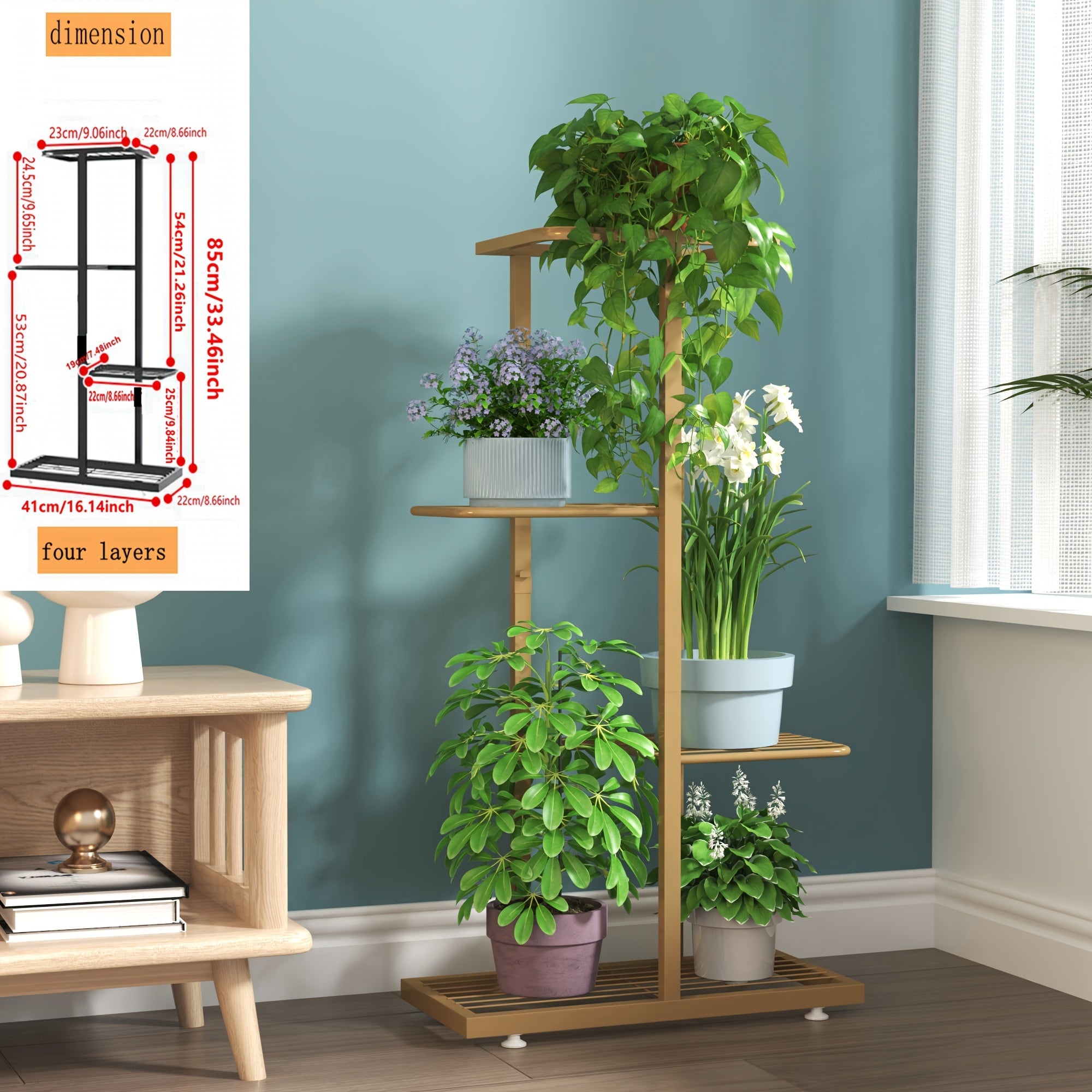 European Style Multi-Tier Metal Plant Stand White Rustproof Indoor Balcony Decor