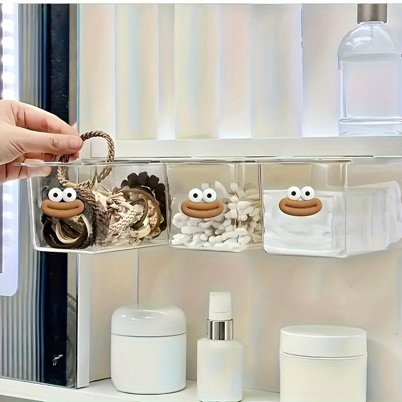 Waterproof Plastic Under-Mirror Organizer for Bathroom and Kitchen Storage