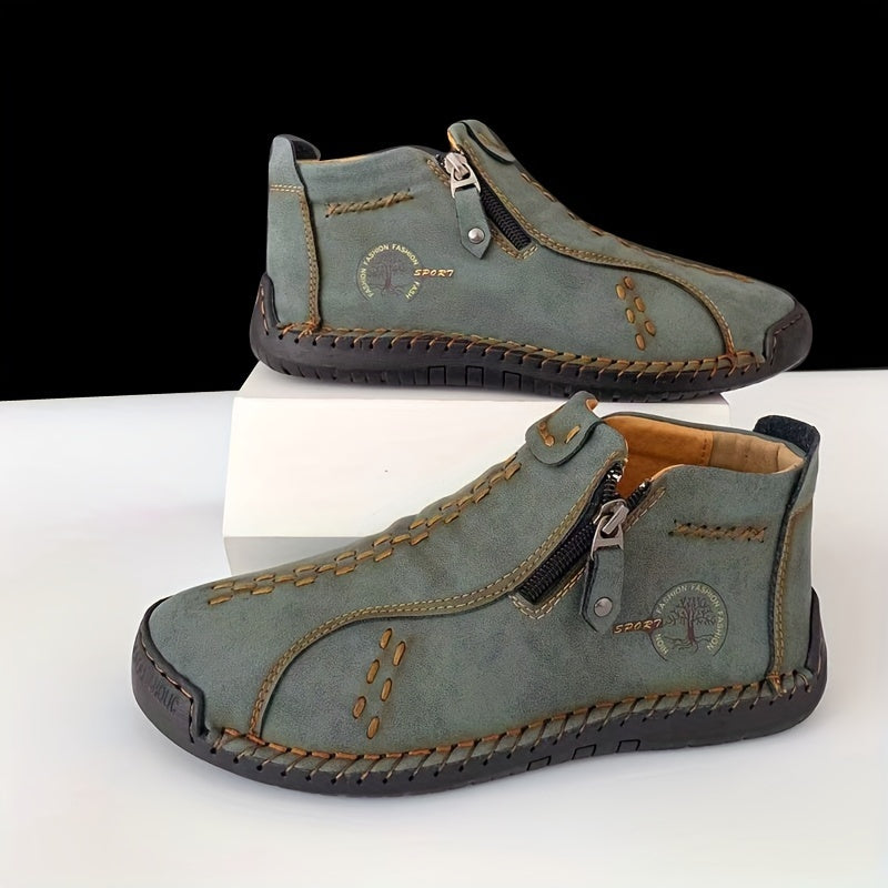 Женские ботинки на щиколотке повседневные однотонные с молнией на плоской подошве, универсальные для всех сезонов