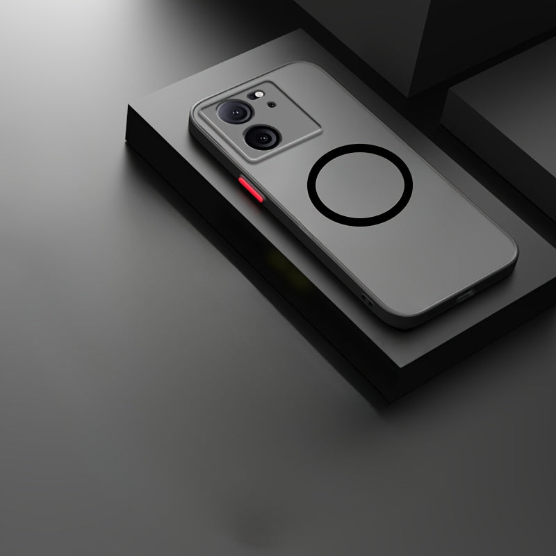 Frosted Full Cover Phone Case Compatible with Xiaomi Models Shockproof Magnetic Car Holder Support Wireless Charging