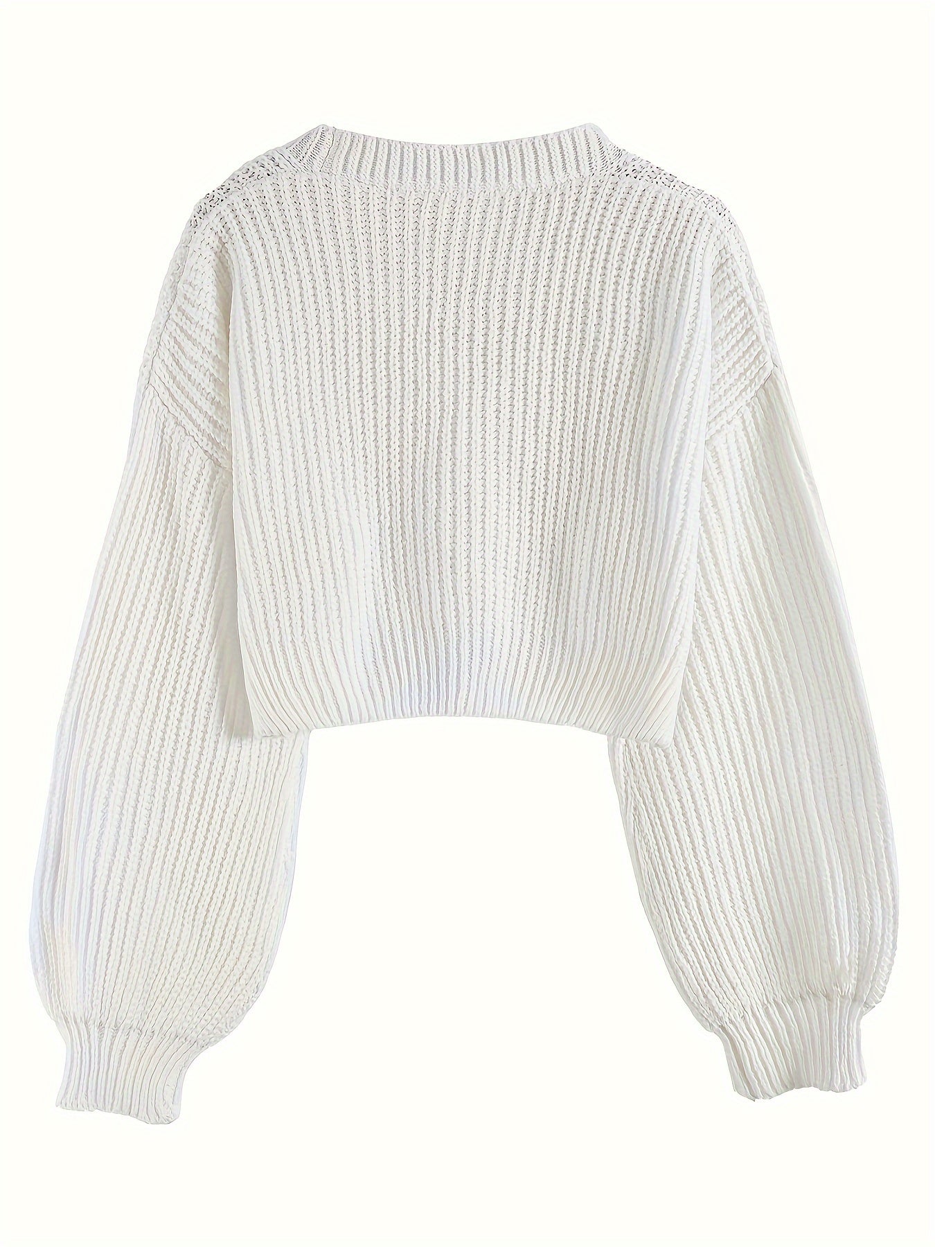 Cárdigan de punto para mujer, caída de hombro, manga larga, con botones, color sólido, poliéster, colección de otoño e invierno