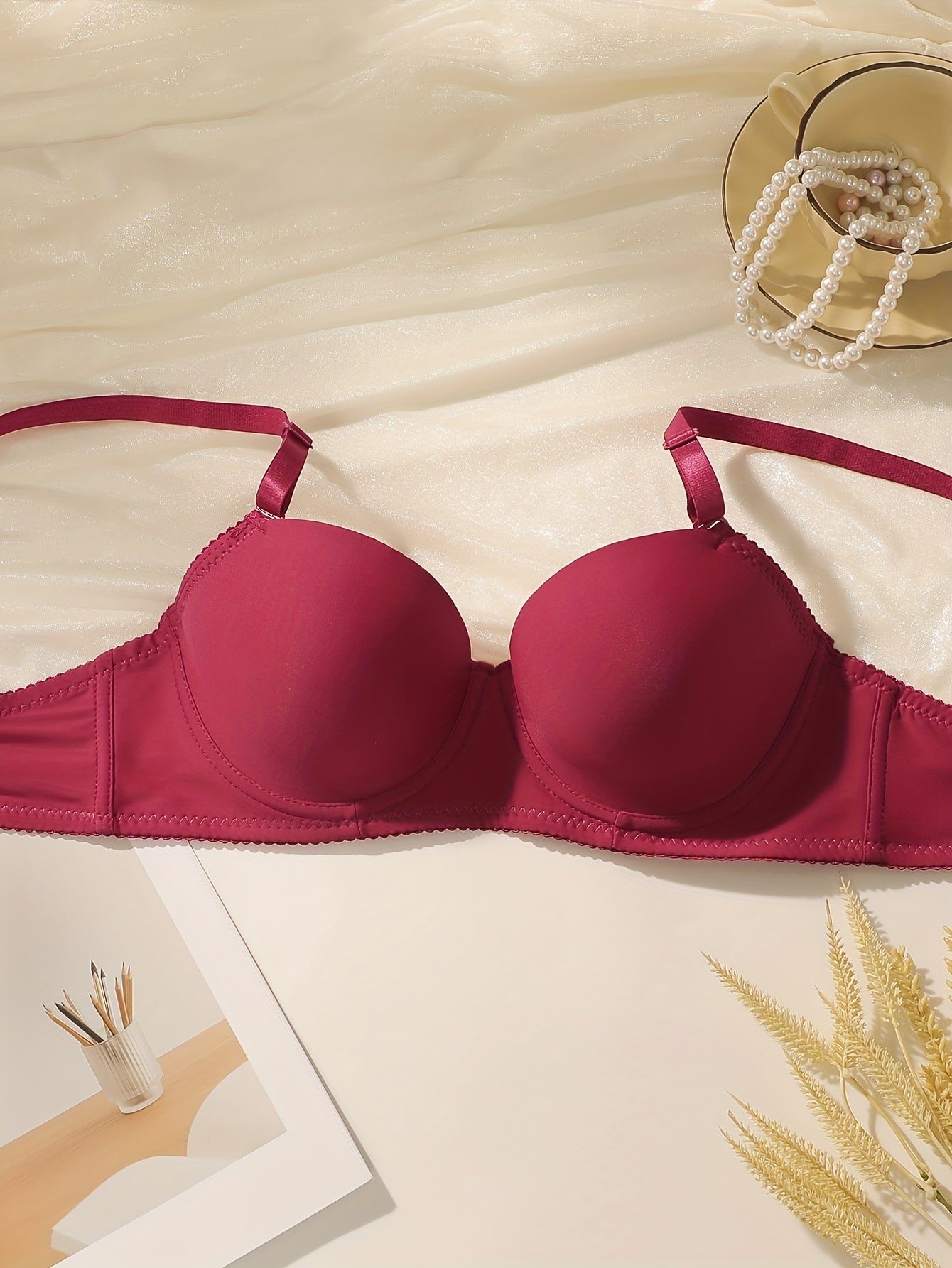 Women’s Strapless Push-Up Lingerie Set 2 Pieces Underwire Support Nylon Elastane