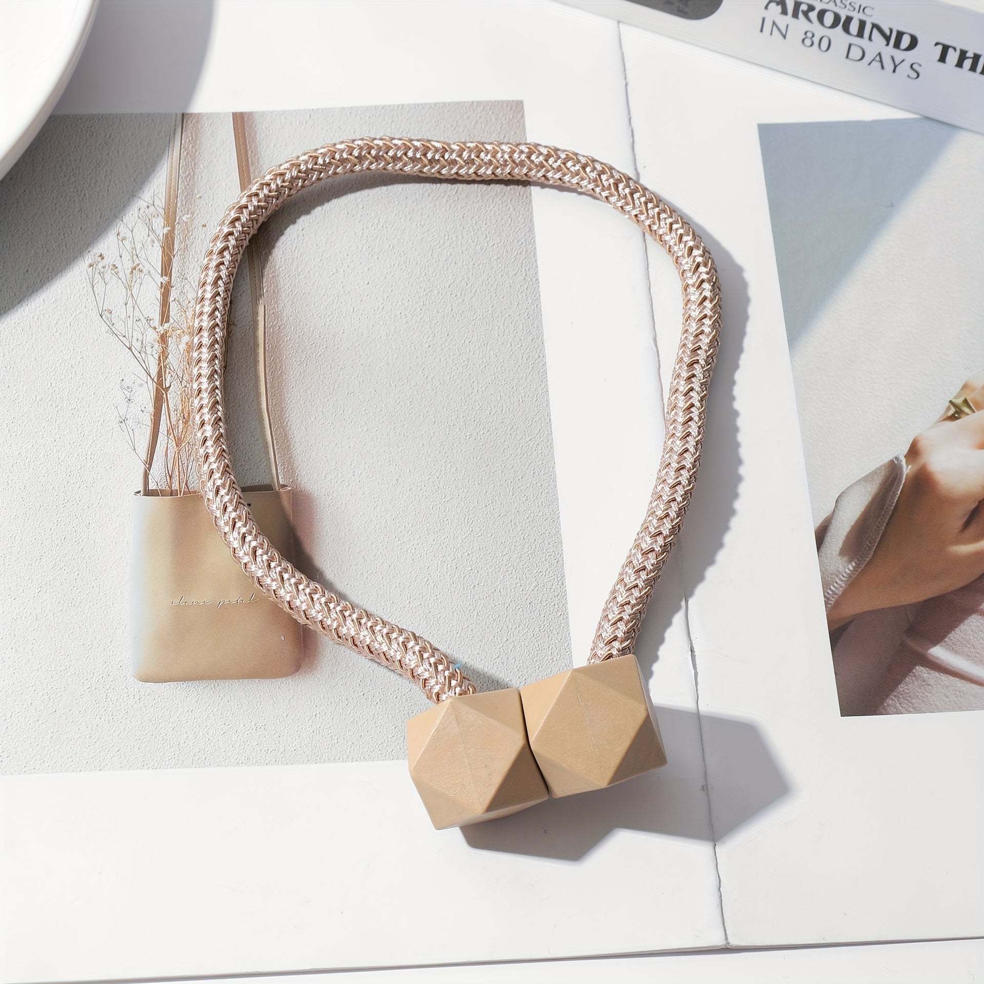 Magnetic Curtain Tiebacks with Thick Twist Cords and Strong Magnets for Home Decor