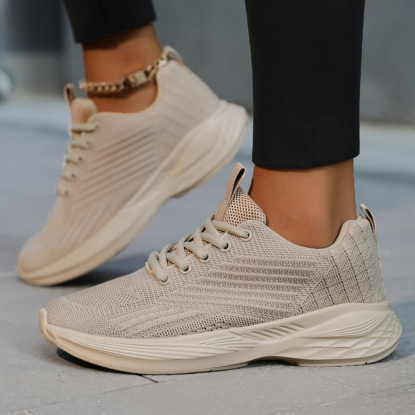 Zapatillas transpirables de mujer, casuales, de lona, con cordones, para exteriores, ligeras, de caña baja, deportivas