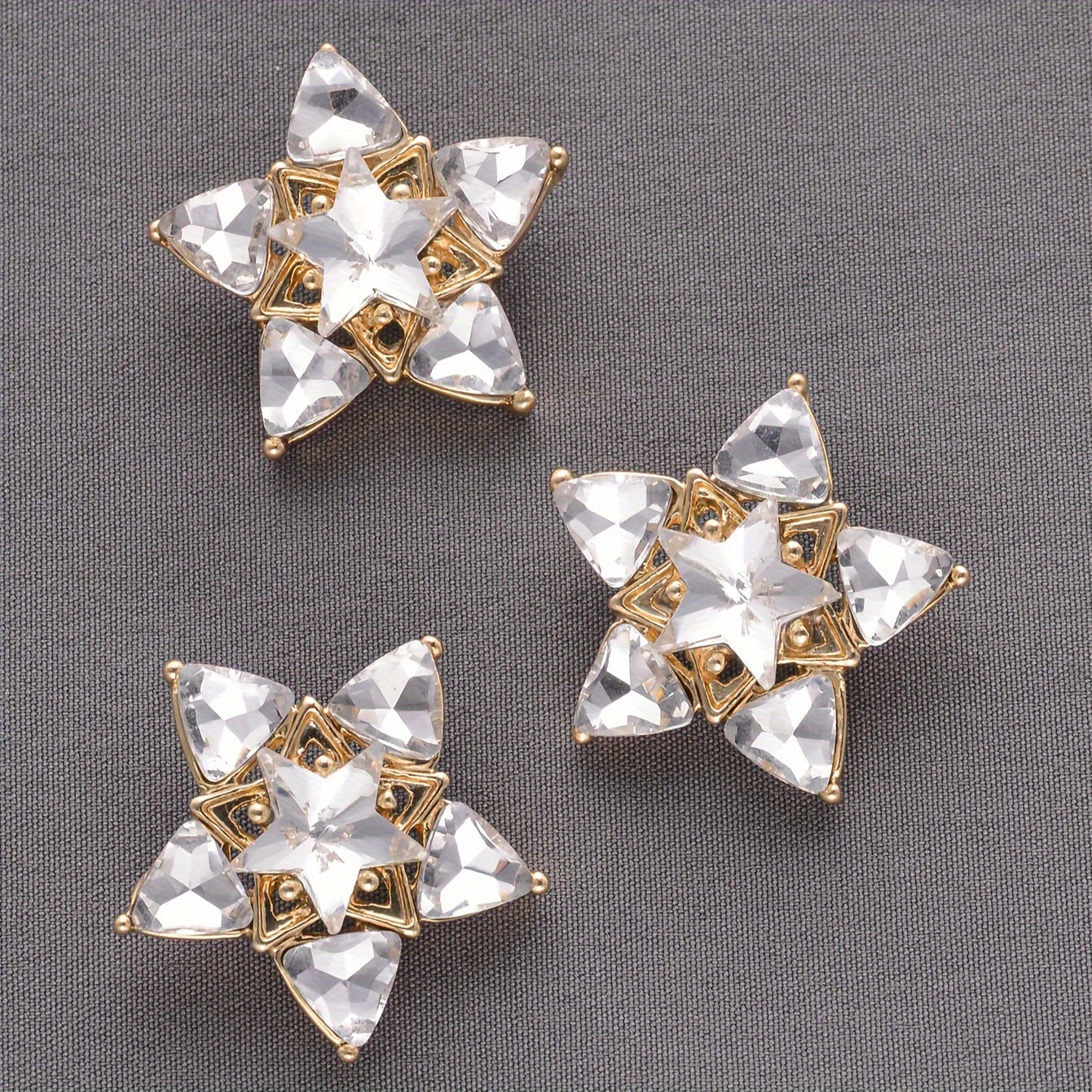 High-End Button Shirt Sweater Suit Coat Windbreaker with 3D Diamond Decor and DIY Accessories Set 6 or 10 Pieces