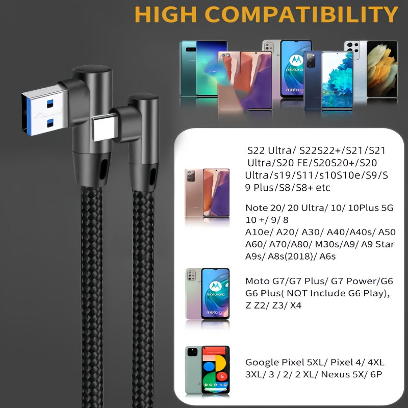 Nylon USB C Charging Cable 3 Pack 3.3ft 6.6ft 9.9ft Fast Charging Compatible with iPhone Samsung Pixel Switch