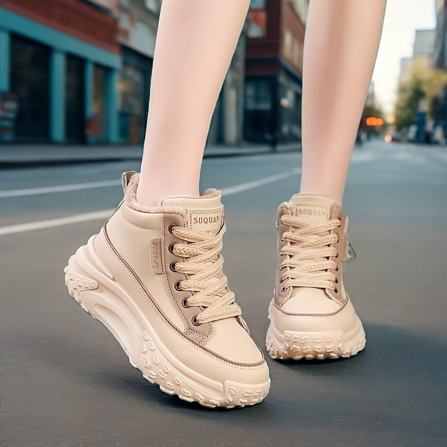 Women's Winter Insulated High-Top Military Boots with Slip-Resistant Sole