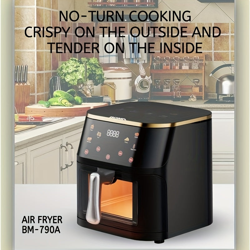 Digital oil-free rice cooker 6 preset cooking functions 10L air fryer for family camping