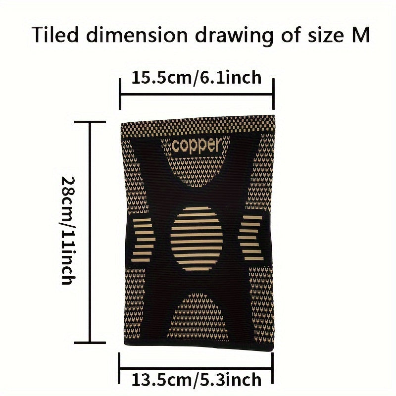 Set of 2 Unisex Copper Knee Support Sleeves for Sports Running Hiking