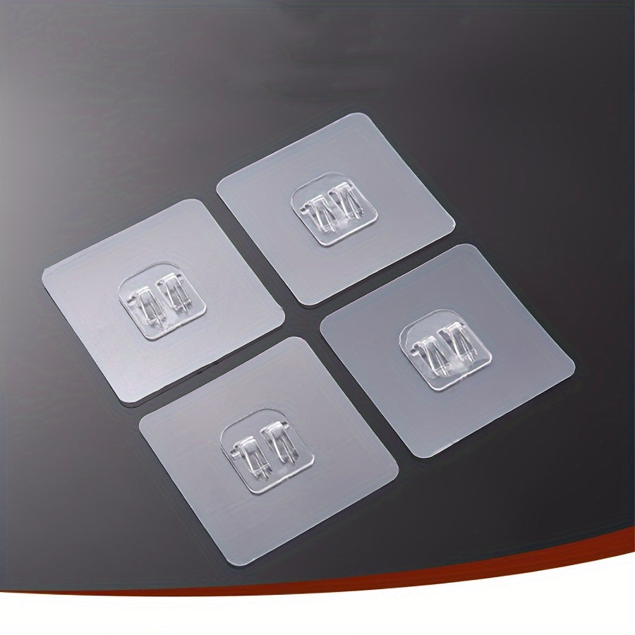 Juego de 10 ganchos adhesivos transparentes para estantes de cocina y baño