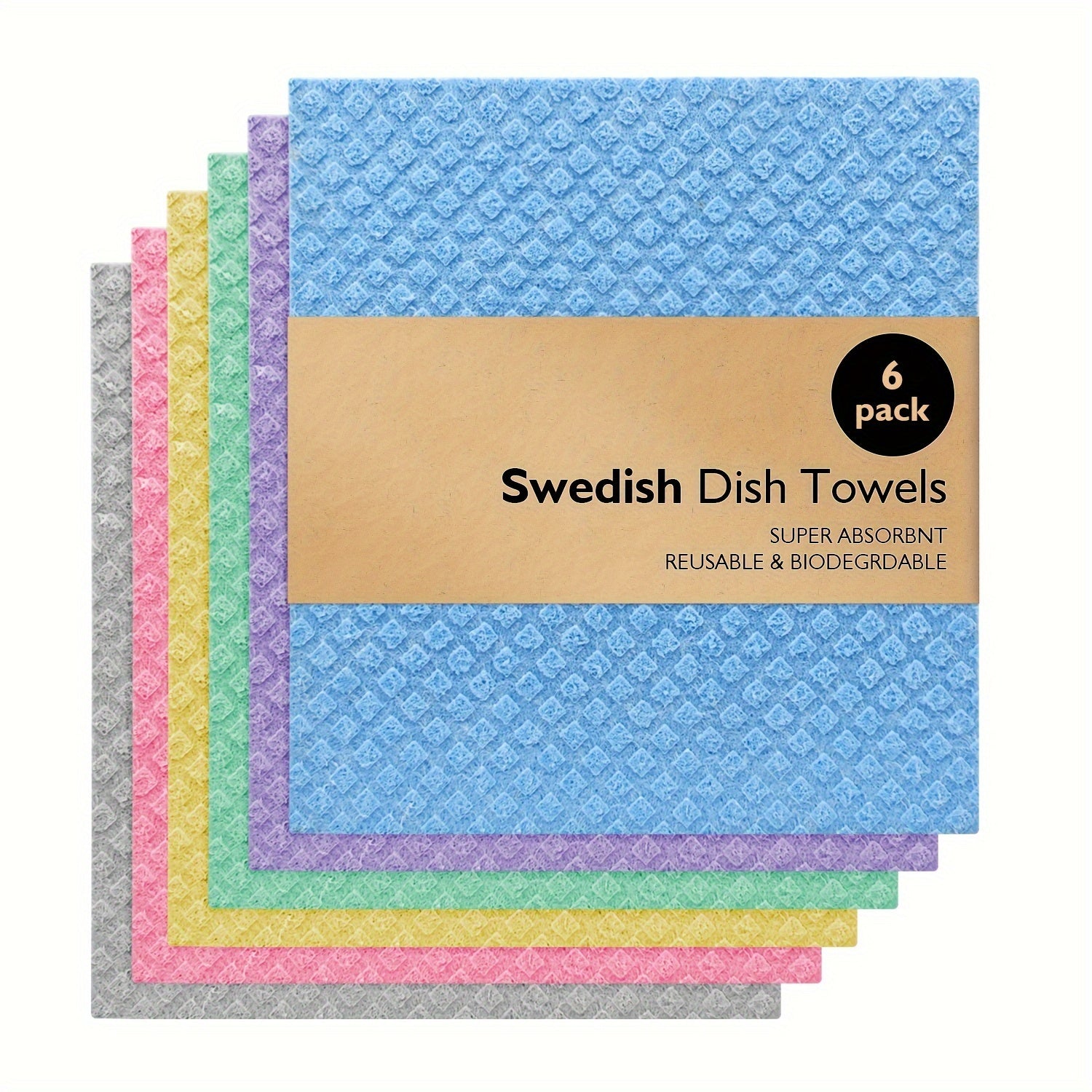 Swedish Dishcloths Kitchen Set Reusable Cellulose Sponge Cloths for Dishes