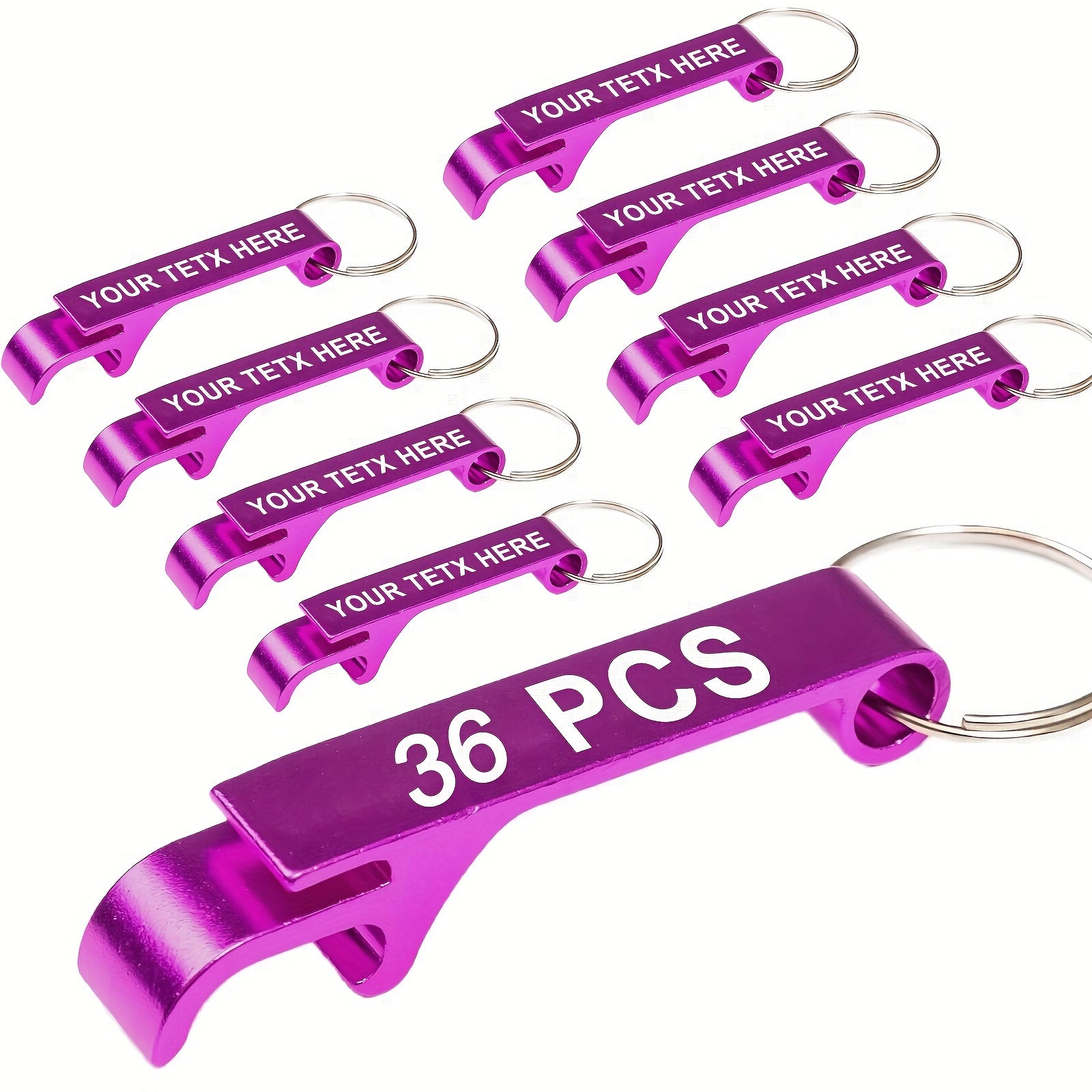 Personalized Keychain Bottle Openers Set of 36 for Gifts and Promotions