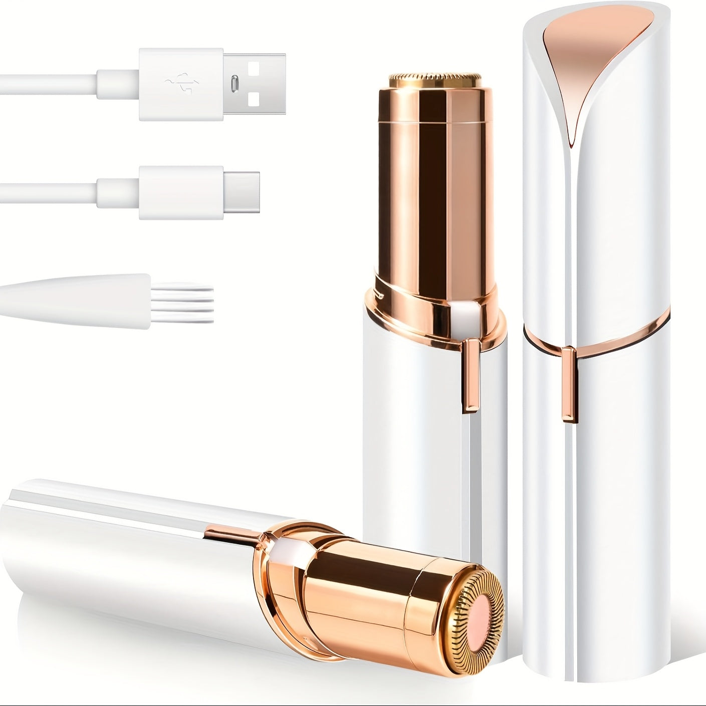 Электрический женский удалитель facial-волос для лица, безболезненный, USB-зарядка, с LED-подсветкой