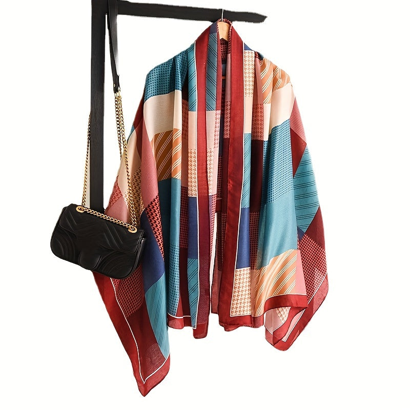 Chiziqli linin sharf ayollar uchun yengil bahor yoz sharf quyoshdan himoya