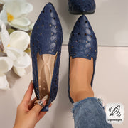 Women's Floral Faux Cover Flats Lightweight Slip-On Casual Shoes