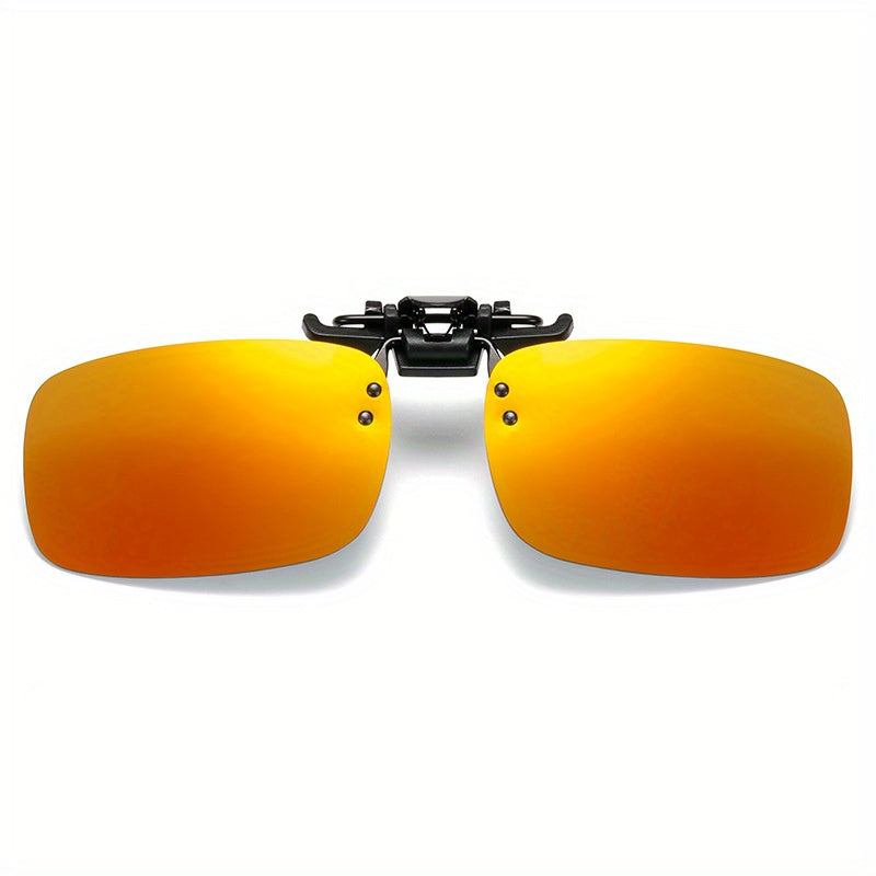 Unisex Fashion Glasses with Clip-On Flip-Up Polarized Lenses for Day and Night Use