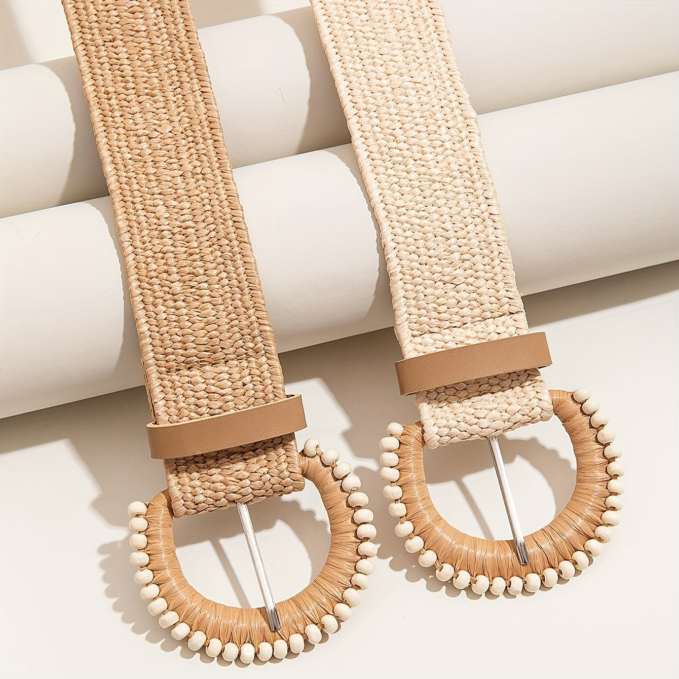 2 ta ayollar uchun Boho paxta qoplamali keng belbog'lar to'plami, yarim doira tokchali belbog'lar