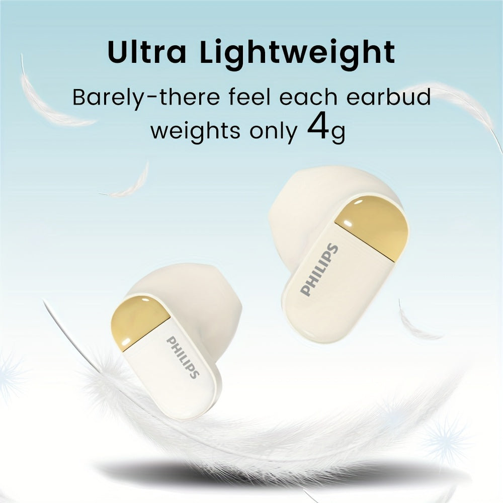 Yangi Philips simsiz quloqchinlar, mikrofon bilan sport uchun, barqaror joylashuv, uzoq muddatli batareya hayoti va barcha smartfonlar bilan moslik (TAT2169).