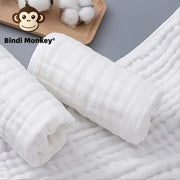 Set of 8 White Kids Towels Ultra-Soft Baby Burp Cloths and Feeding Towels