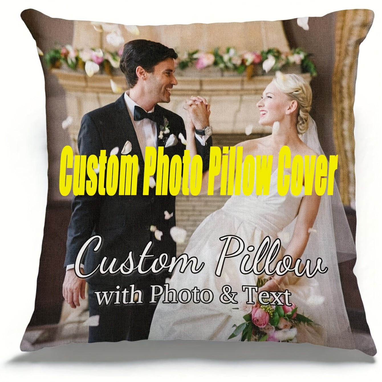 Custom Photo Pillowcase 45.72cm Soft Polyester Single-Sided Print Gift