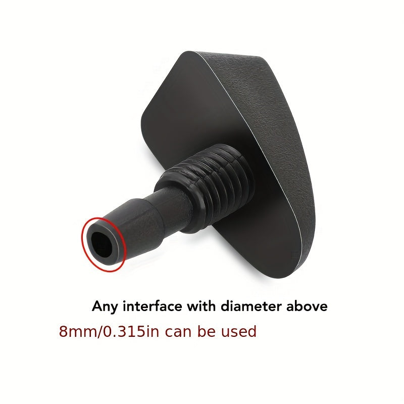 2 Pack Windshield Wiper Nozzles Brass Finish Adjustable Water Flow Durable Plastic